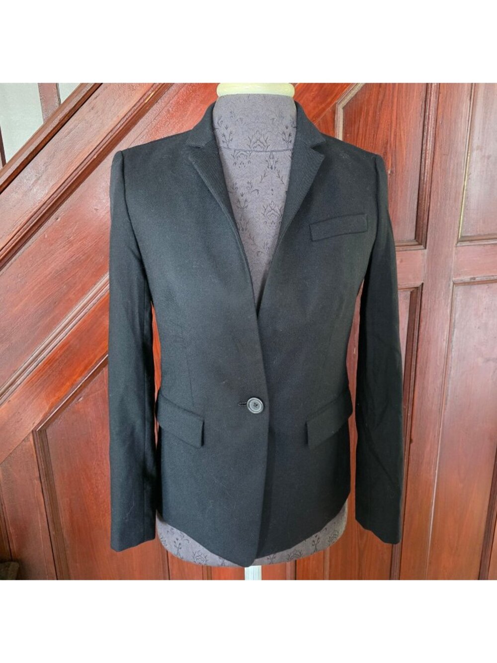 J.Crew Regent Blazer Black 2P Womens Tailored Fit Fully Lined One-Button Closure